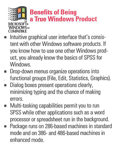 SPSS, a true windows product