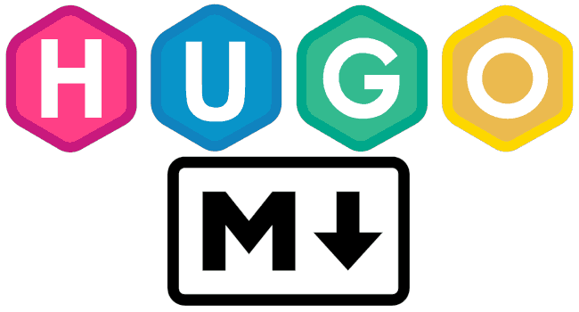 The Hugo and  Markdown logos, but smaller